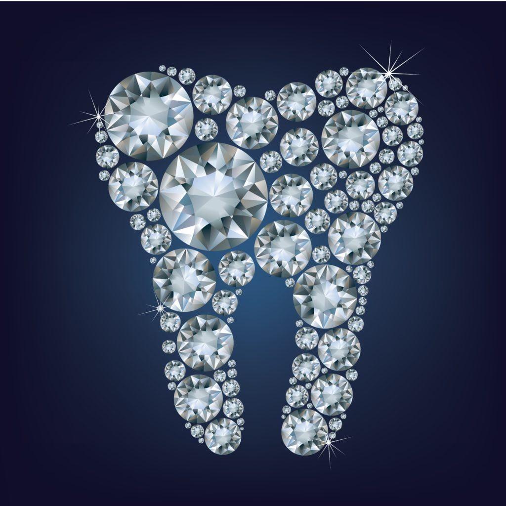 Tooth made up of diamonds