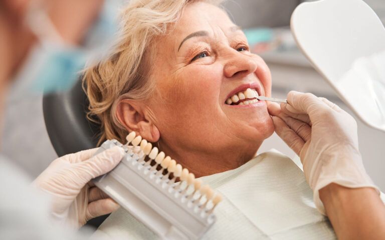 Older Patient Recieving Dental Restorations