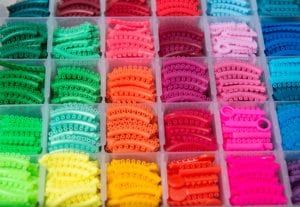 colorful orthodontic bands
