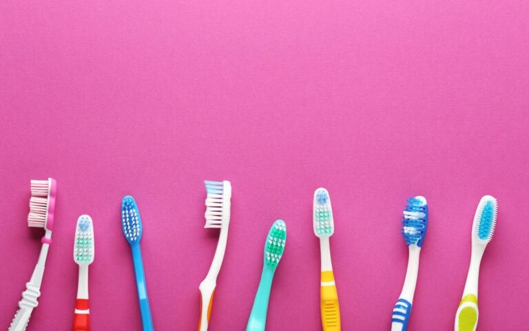 A selection of toothbrushes