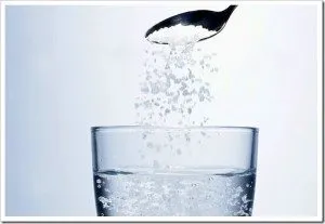 1/4 tsp salt in 8oz of water