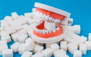 Tooth Model Surrounded By Sugar