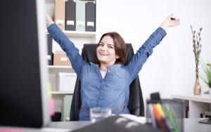Woman Celebrating End To Back Pain
