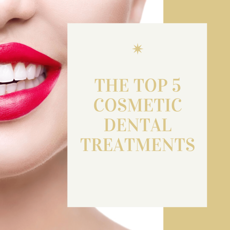 Title banner for " The Top 5 Cosmetic Dental Treatments"