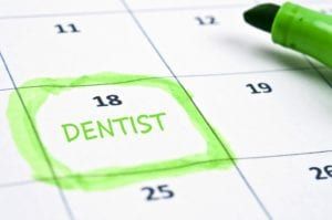 "Dentist" marked on the calendar