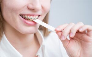 Woman with braces