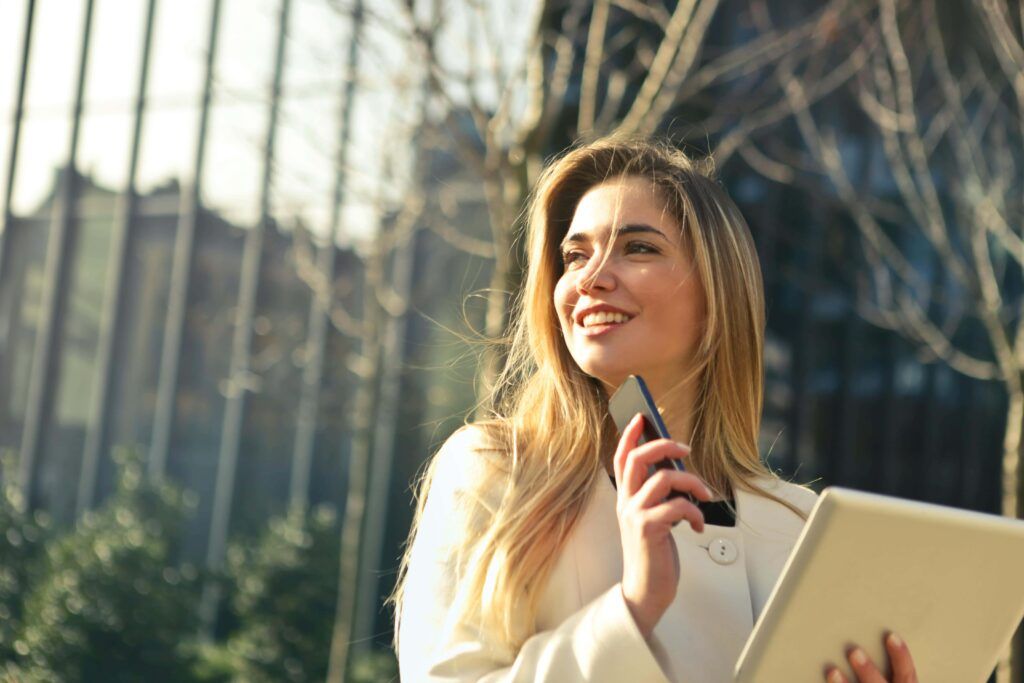 woman smiling