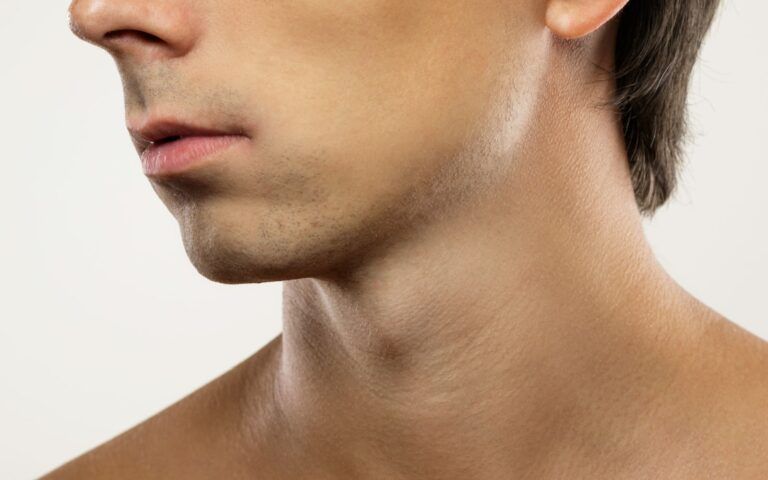 Man's Jawline Profile Photograph Close Up