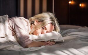 Woman Experiencing Executive Dysfunction in Morning Bed